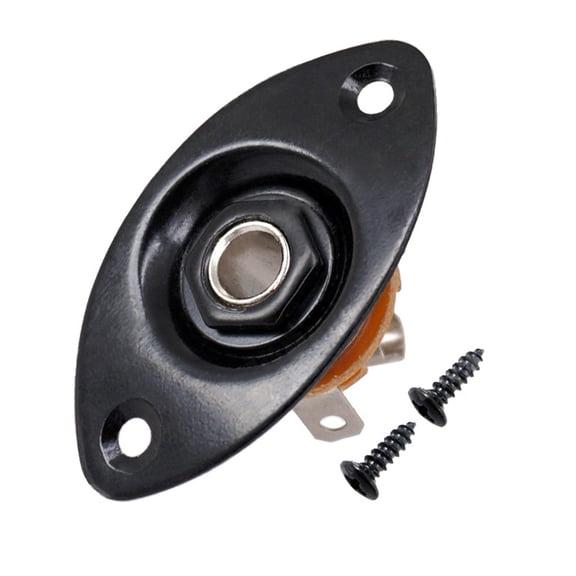 YIFAEUX 1/4" Oval Electric Guitar Input Jack Metal Output Jack Plate Socket with Screws Elliptical Cat-Eye Input Jack Socket for Electric Guitar Bass