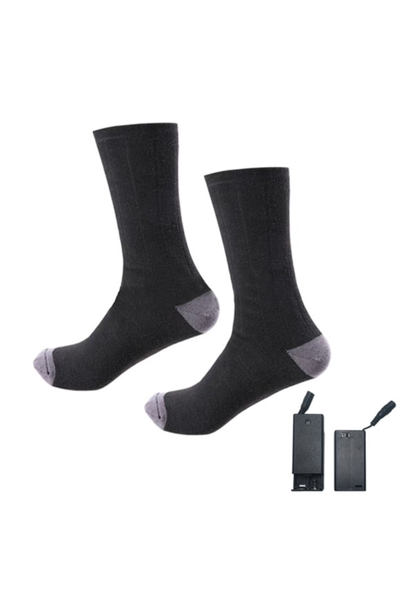 1 Pair Heated Sock 3 Temperature Adjustable Quick Heating USB Rechargeable Battery Powered Stretch Thickened Washable Winter Electric Heating Stocking Leg Warmer