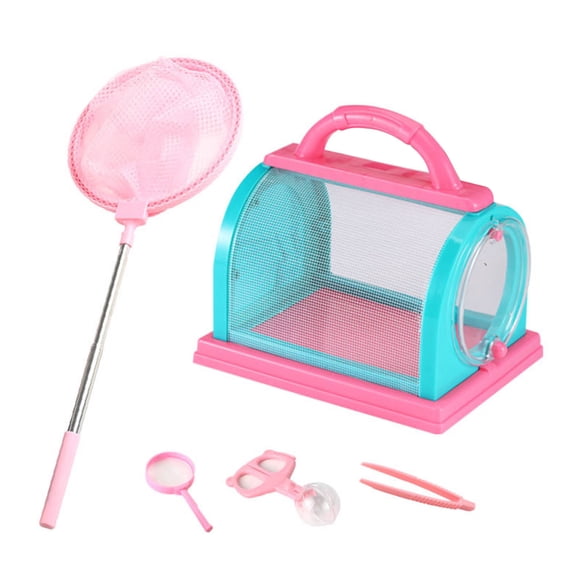 YIFAEUX 1 Set Critter Catcher Kit with Viewer Box Net Clip Tweezers Magnifying Glass Kids Outdoor Nature Exploration Animal Catching Observation Toy Kit