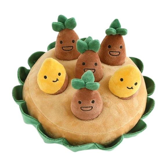 YIFAEUX 1 Set Interactive Sweet Potato Dog Toy Pet Chew Toy Chew-resistant Interactive Squeaky Soft Comfortable Cat Dog Supply