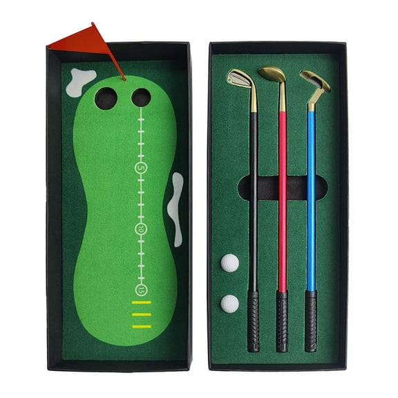 YIFAEUX 1 Set Mini Golf Pen Set Highly Reductive Golf Mini Course Stress Relief Putting Green 3 Clubs Balls And Flag Table Golf Game