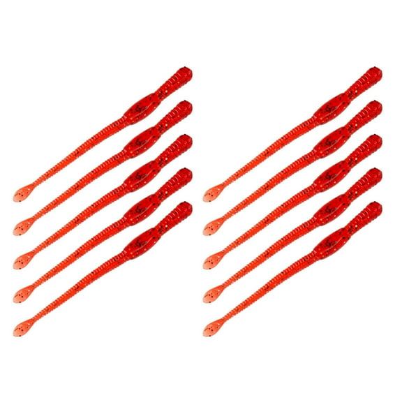 YIFAEUX 10Pcs 7cm Soft Bait Spiral Pattern Fast Fish Gathering Simulation Angling PVC Long Tail Breadworm Worm Fake Bait Outdoor Fishing