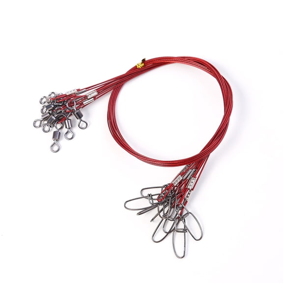 YIFAEUX 10Pcs Anti-Bite Steel Fishing Line Wire Leader Lightweight Portable Easy to Install Lead Core Leash Fishing Wire Accessories