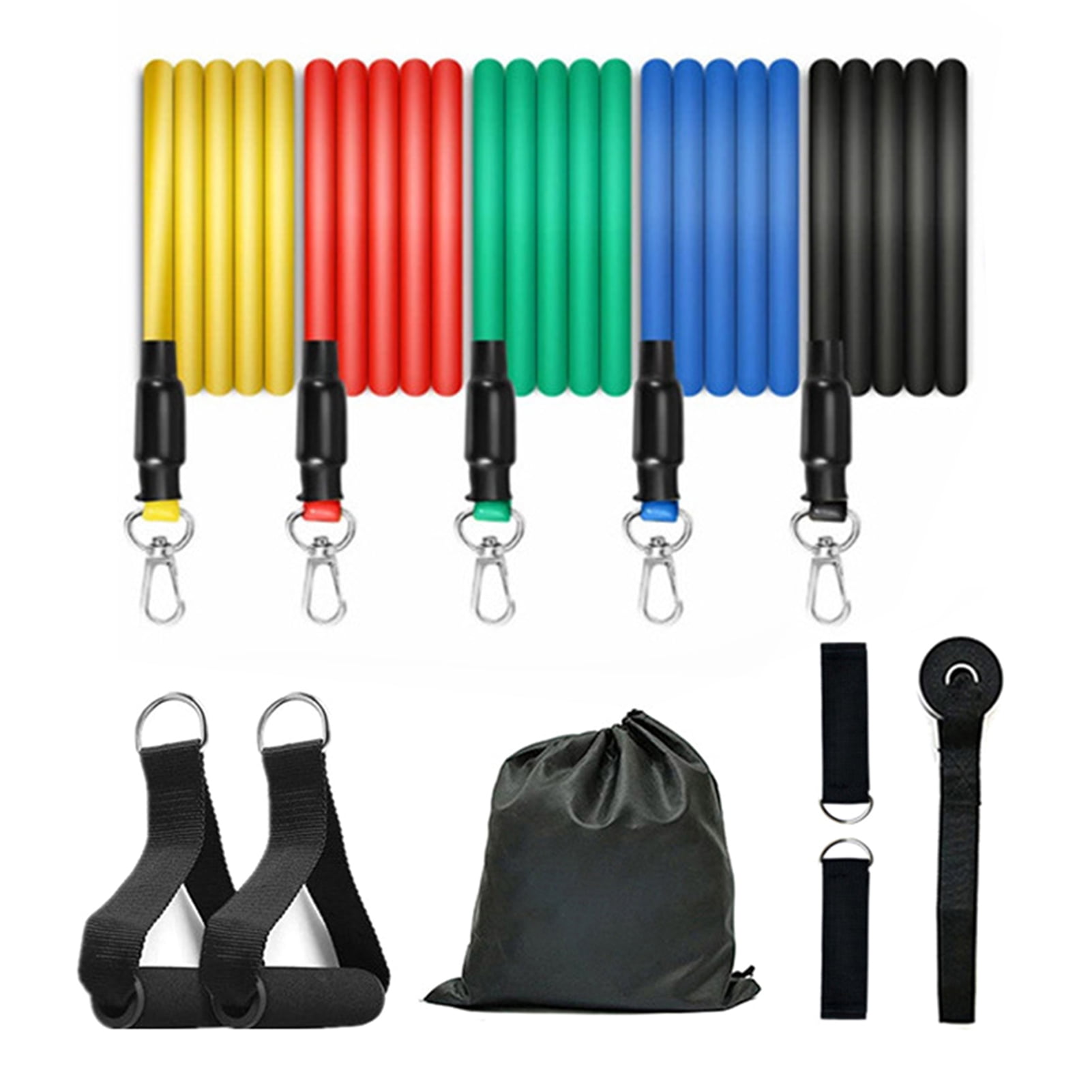 YIFAEUX 11 Pcs Resistance Bands Set Stretch Exercise Bands with Handles Home Gym Workout Bands Up to 100lbs for Physical Therapy Strength Training