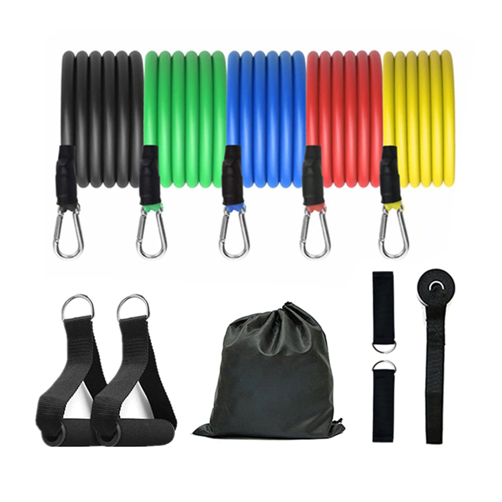 YIFAEUX 11 Pcs Resistance Bands Set Stretch Exercise Bands with Handles Home Gym Workout Bands Up to 100lbs for Physical Therapy Strength Training