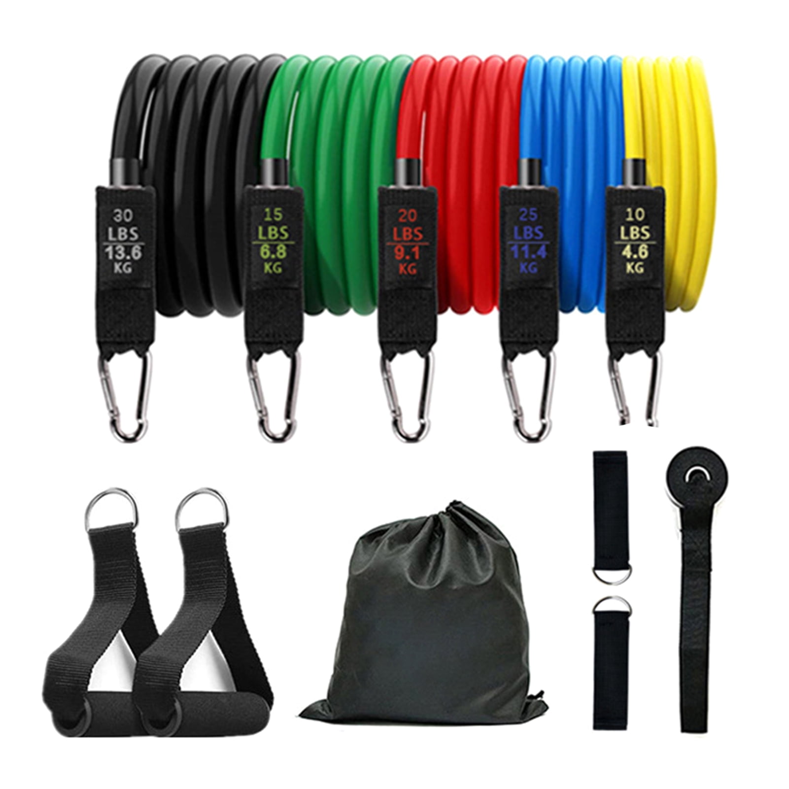 YIFAEUX 11 Pcs Resistance Bands Set Stretch Exercise Bands with Handles Home Gym Workout Bands Up to 100lbs for Physical Therapy Strength Training