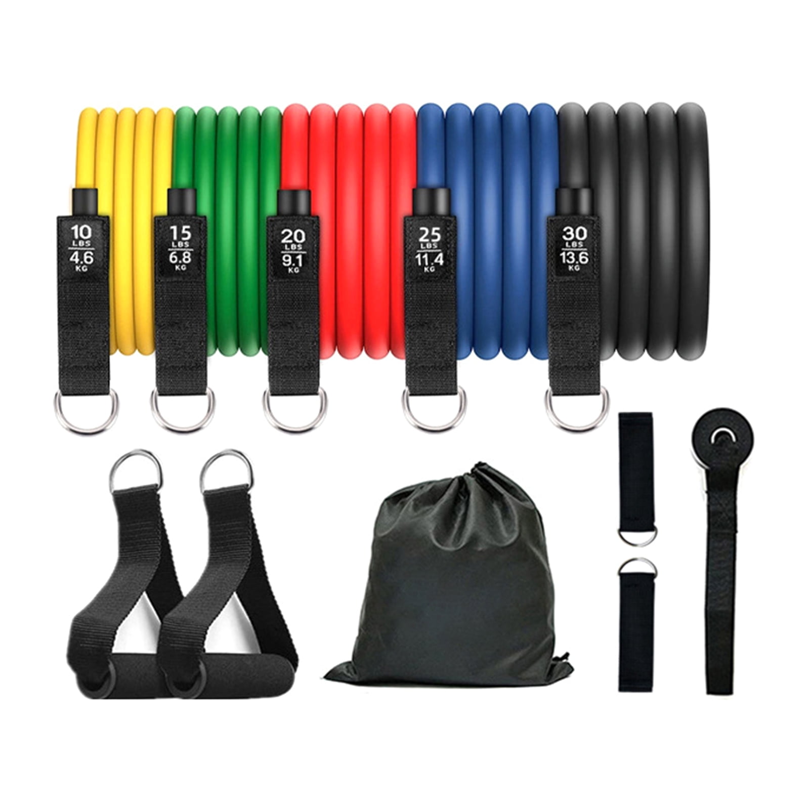YIFAEUX 11 Pcs Resistance Bands Set Stretch Exercise Bands with Handles Home Gym Workout Bands Up to 100lbs for Physical Therapy Strength Training