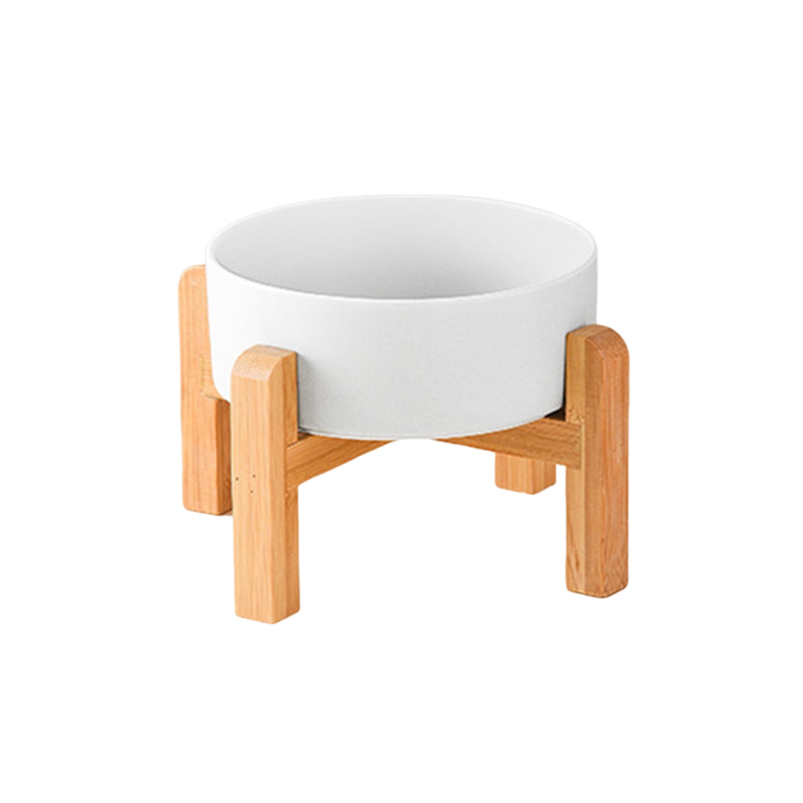 YIFAEUX 1800ml Elevated Ceramic Cat Bowl Raised Pet Food Bowl with Wooden Stand Anti Vomiting Dog Water Food Dish for Cats Small And Medium Dogs