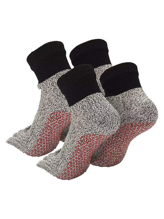 2 Pairs Barefoot Grounding Socks Outdoor Beach Camping Hiking Climbing Five Toes Socks Cut-resistant Men Women Non-slip Silicone Gripper Socks