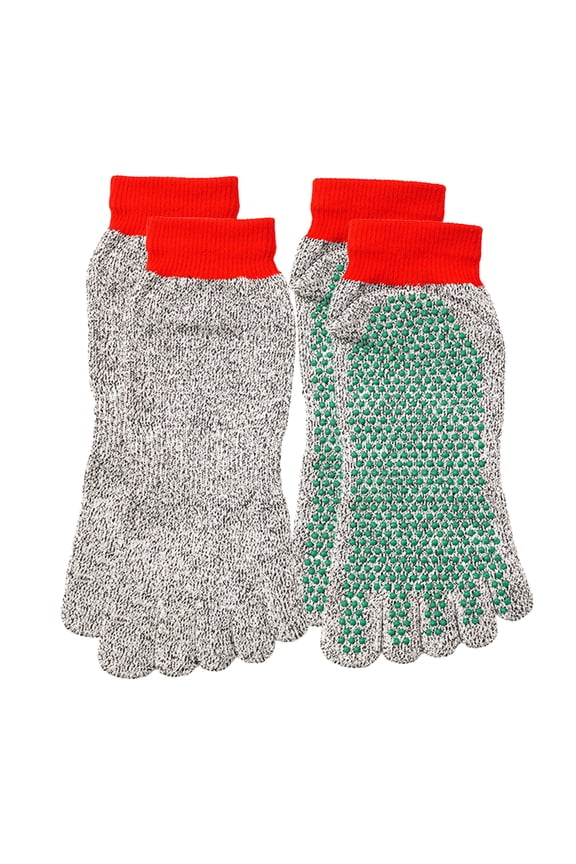 2 Pairs Barefoot Grounding Socks Outdoor Beach Camping Hiking Climbing Five Toes Socks Cut-resistant Men Women Non-slip Silicone Gripper Socks
