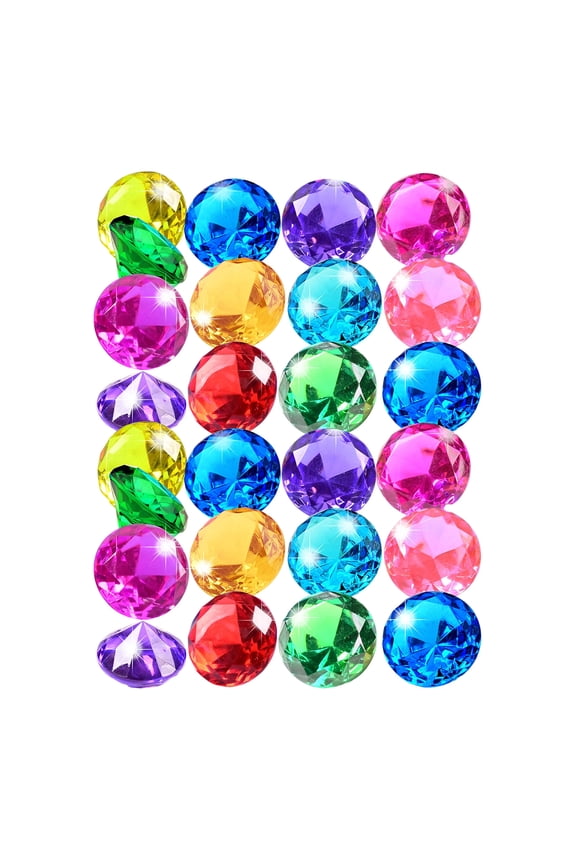 26Pcs Diving Gems Underwater Gemstones Simulated Crystal Big Colorful Faux Diamond Large Pool Gems for Swimming Training Games Party
