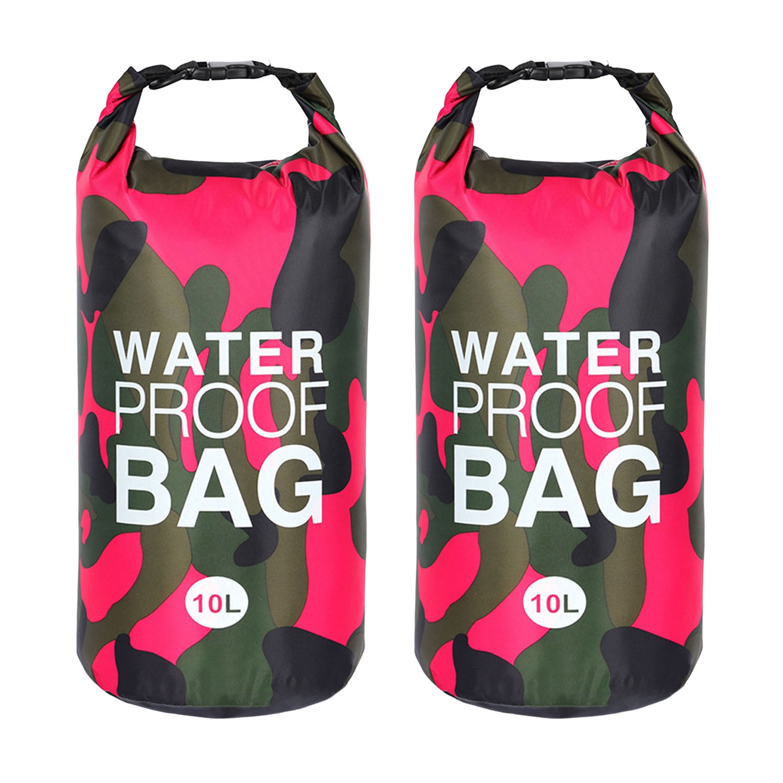 YIFAEUX 2Pcs 10L Camouflage Drifting Waterproof Bag Large Capacity Lightweight Portable Outdoor Kayaking Diving Swimming Floating Rafting Beach Dry Sack