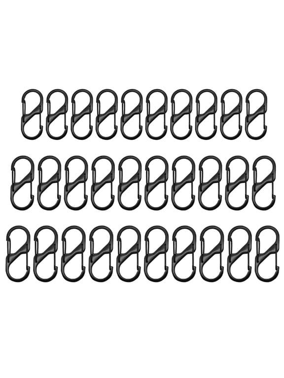 30Pcs S-Shaped Carabiners Small Alloy Snap Hooks Portable Keychain Clip Tiny Clip Attachment Carabiners Camping Gear
