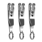 YIFAEUX 3Pcs Stainless Steel Key Ring with Clip Heavy Duty Metal Keychain Pocket Clip Holder Mini Portable EDC Outdoor Climbing Quickdraw Tool