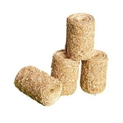 YIFAEUX 4Pcs Miniature Haybale Model Realistic Mini Haystack Ornament Tiny Round Fake Straw Bale DIY Farm Micro Landscape Dollhouse Decoration Accessories