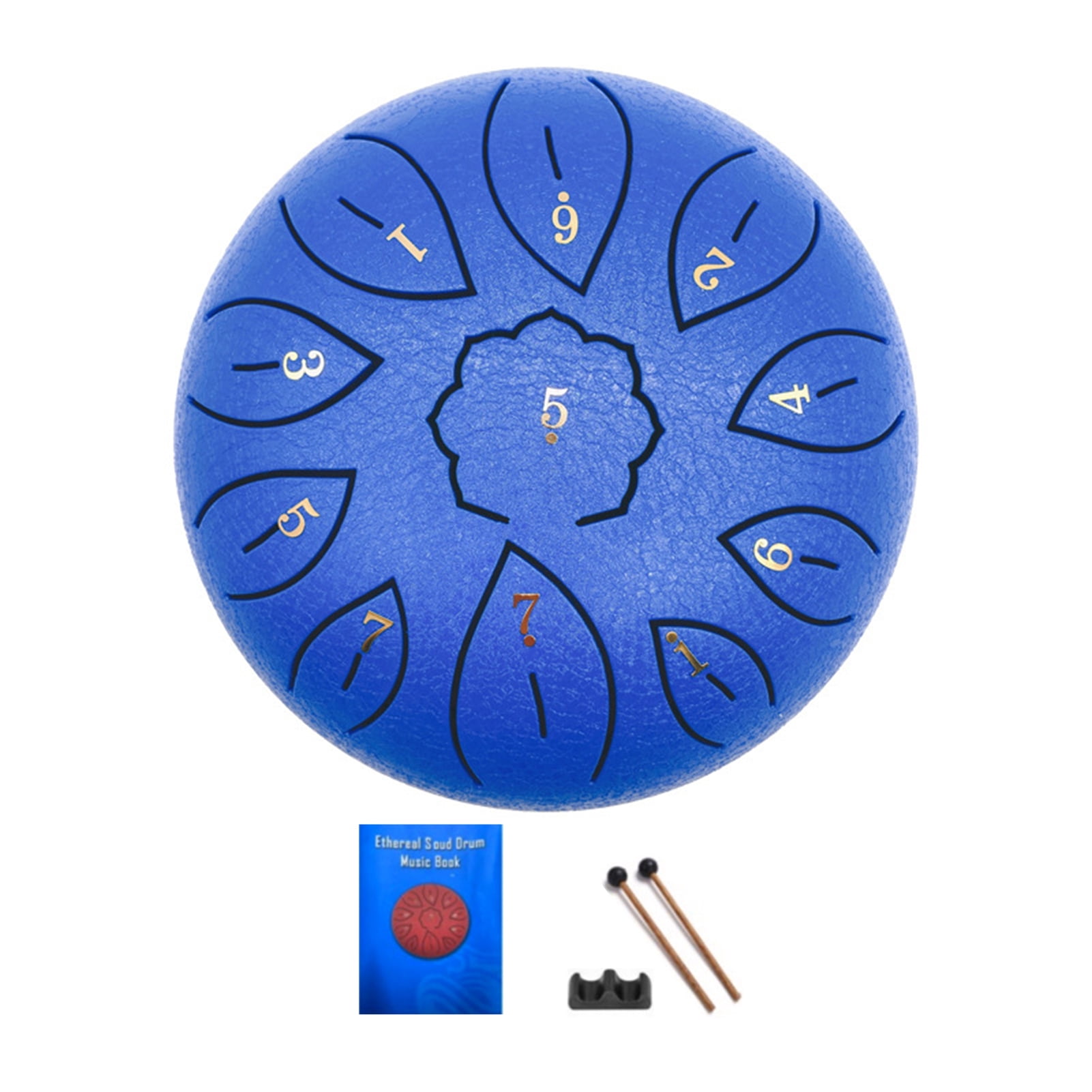 YIFAEUX 6-Inch Steel Tongue Drum with Mallets Note Stickers 11 Notes C Key Meditation Yoga Sound Therapy Hand Pan Drum Musical Percussion Instrument