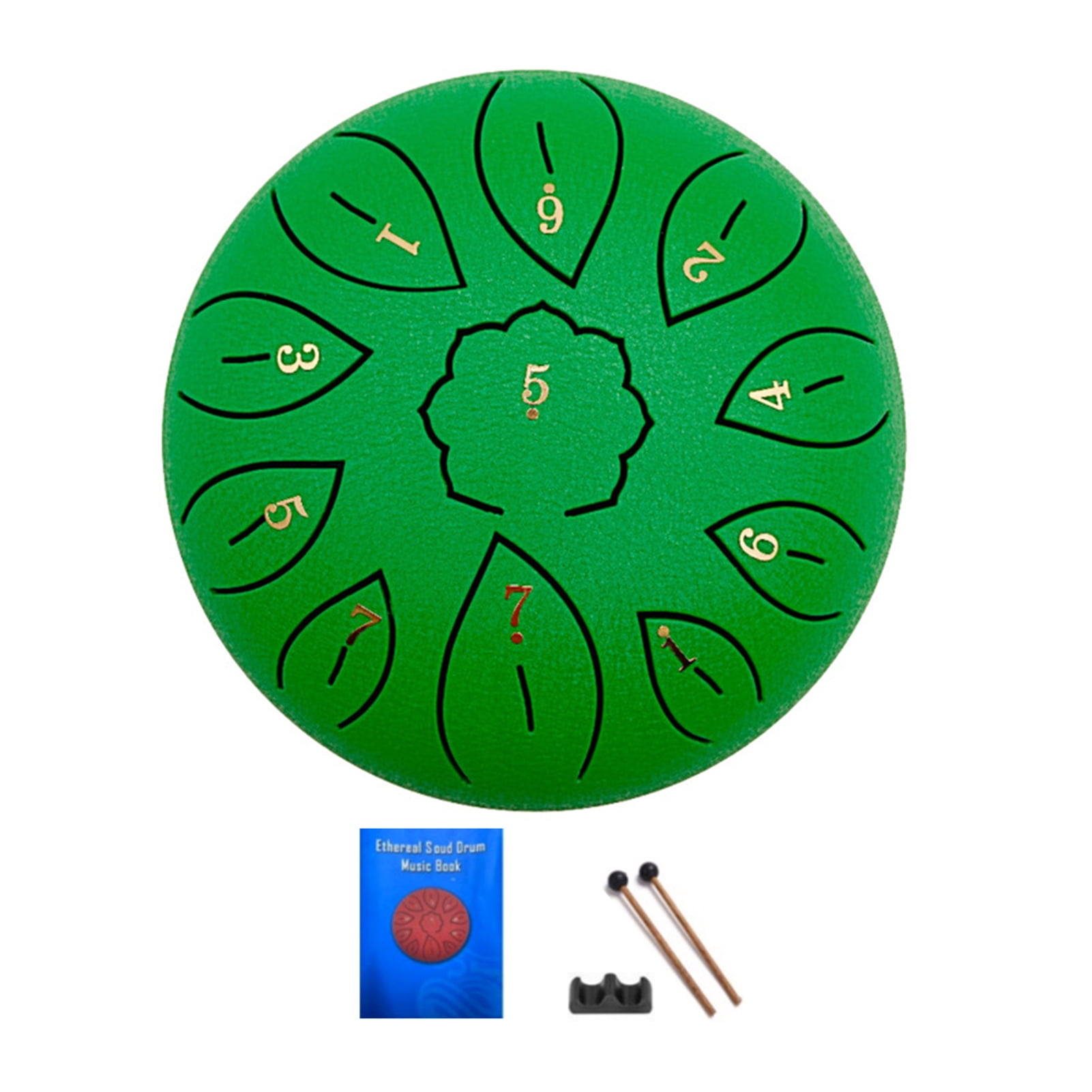 YIFAEUX 6-Inch Steel Tongue Drum with Mallets Note Stickers 11 Notes C Key Meditation Yoga Sound Therapy Hand Pan Drum Musical Percussion Instrument