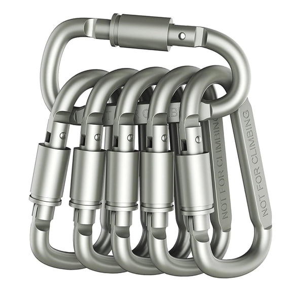 YIFAEUX 6Pcs Locking Carabiners D Ring Key Clip Spring Snap Hook Quick Release Rustproof Corrosion Resistant Mini Carabiner Clips
