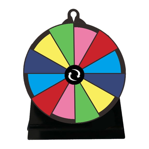 YIFAEUX 8-Inch Acrylic Rainbow Prize Wheel with 12 Slots Dry Erase Spinning Wheel with Stand DIY Fortune Spinner Tabletop Roulette Party Board Game Props