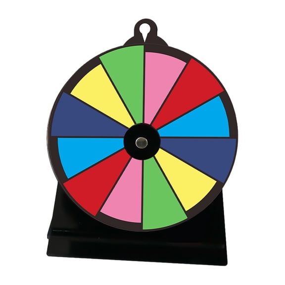 YIFAEUX 8-Inch Acrylic Rainbow Prize Wheel with 12 Slots Dry Erase Spinning Wheel with Stand DIY Fortune Spinner Tabletop Roulette Party Board Game Props