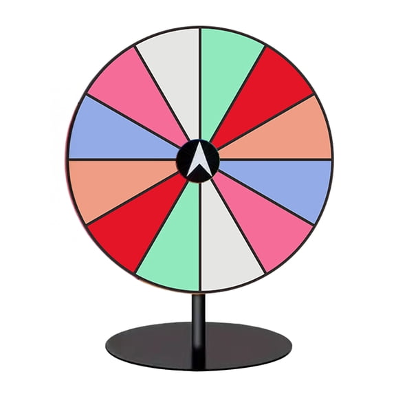 YIFAEUX 8-Inch Acrylic Rainbow Prize Wheel with 12 Slots Dry Erase Spinning Wheel with Stand DIY Fortune Spinner Tabletop Roulette Party Board Game Props