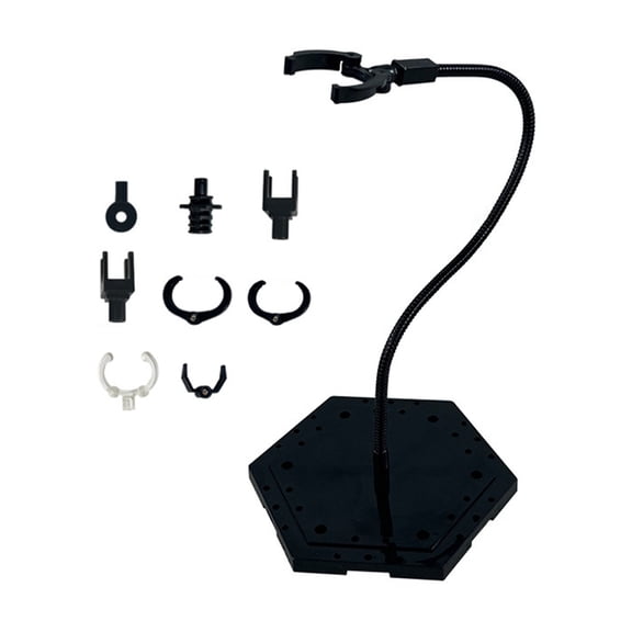YIFAEUX Action Figure Stand with 8 Connectors Square/Hexagonal Base Heavy Duty Plastic Adjustable Anime Figurine Model Display Holder Rack