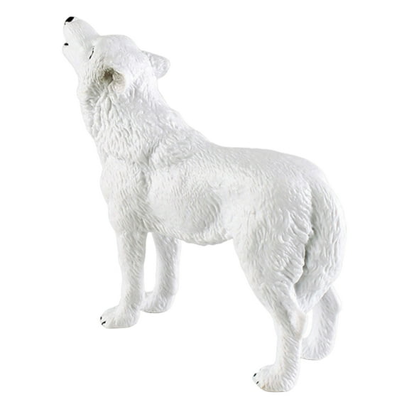 YIFAEUX Arctic Wolf Model Various Realistic White Wolf Miniature Static Model Ornament Plastic Wild Animal Figurine Mini TV Table Decor Kids Educational Toy