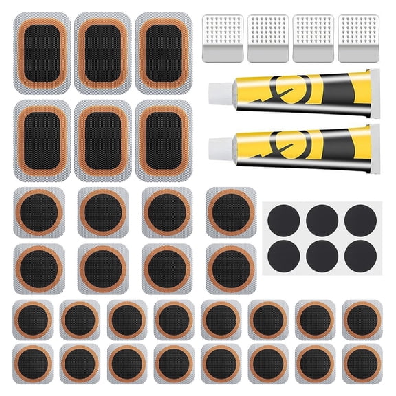YIFAEUX Bike Inner Tire Patch Repair Kit Bicycle Tube Puncture Patches Strong Stickiness Waterproof MTB Road Bike Glue-Free Patches