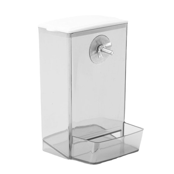 YIFAEUX Bird Feeder with Dustproof Lid Automatic Clear Anti-spill Mount Budgie Cockatiel Conure Food Dispenser Pet Supplies