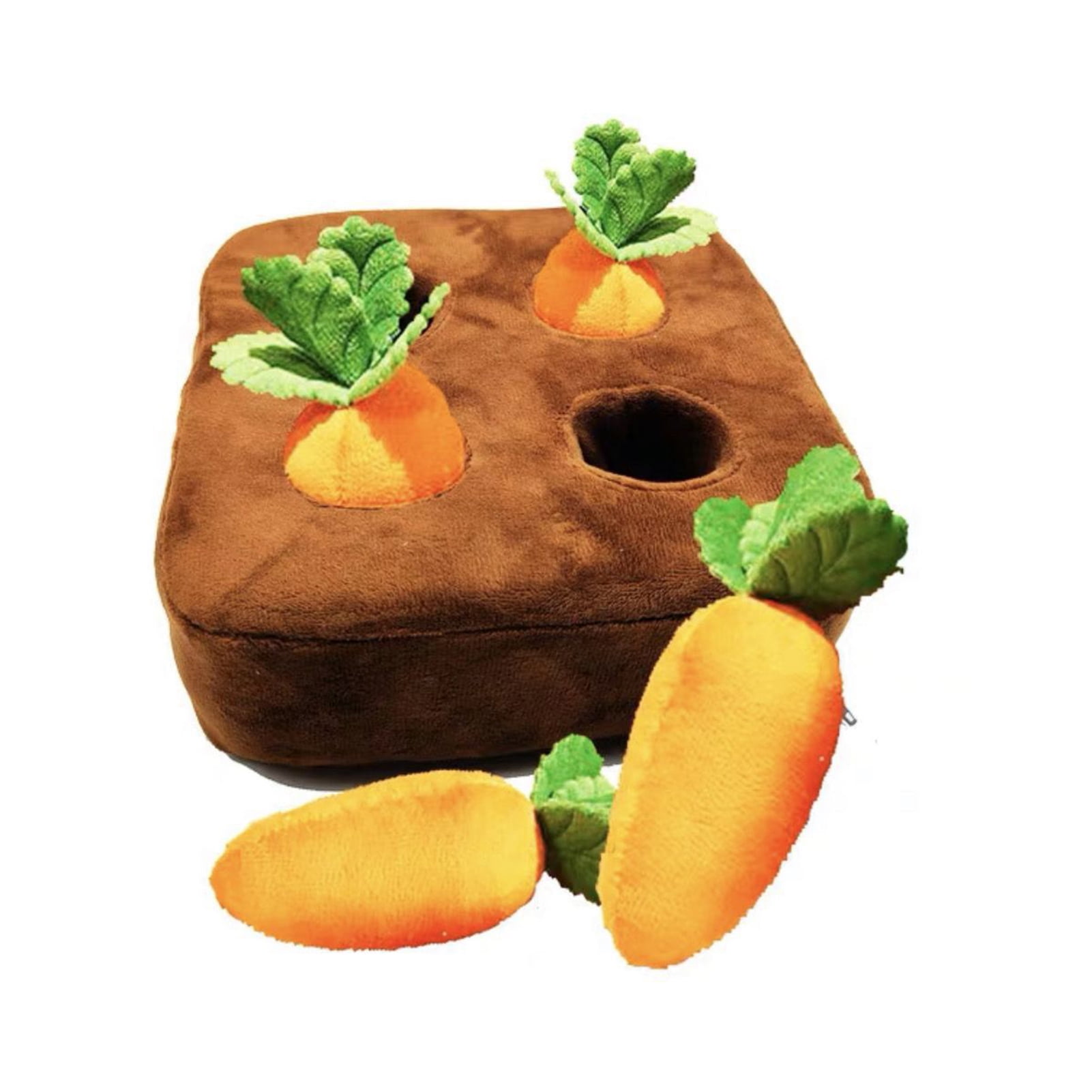 YIFAEUX Carrot Patch Cat Toy Interactive Plush Carrot Patch Toy with 4/12 Squeaky Carrots Pet Puzzle Toy for Indoor Cats
