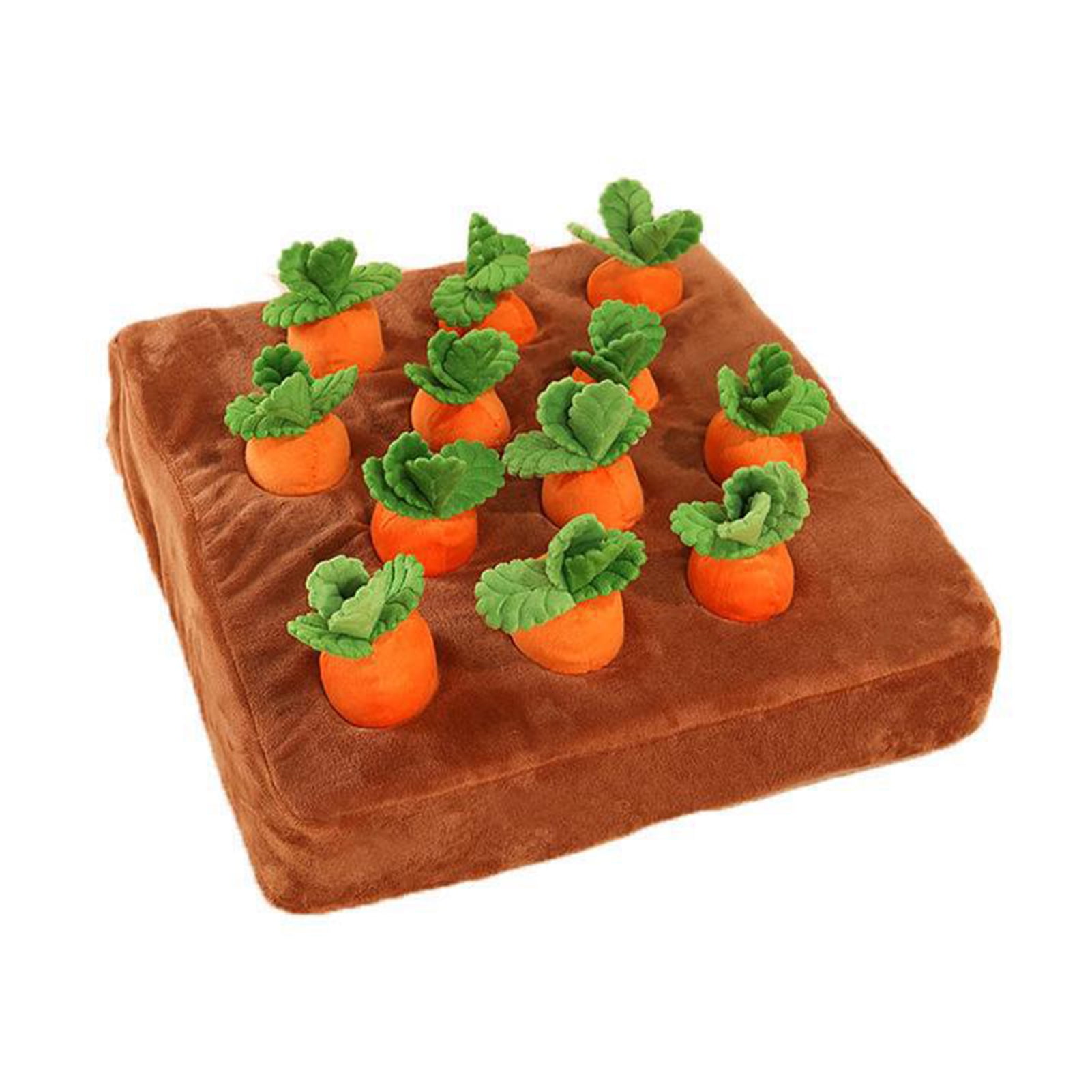 YIFAEUX Carrot Patch Cat Toy Interactive Plush Carrot Patch Toy with 4/12 Squeaky Carrots Pet Puzzle Toy for Indoor Cats