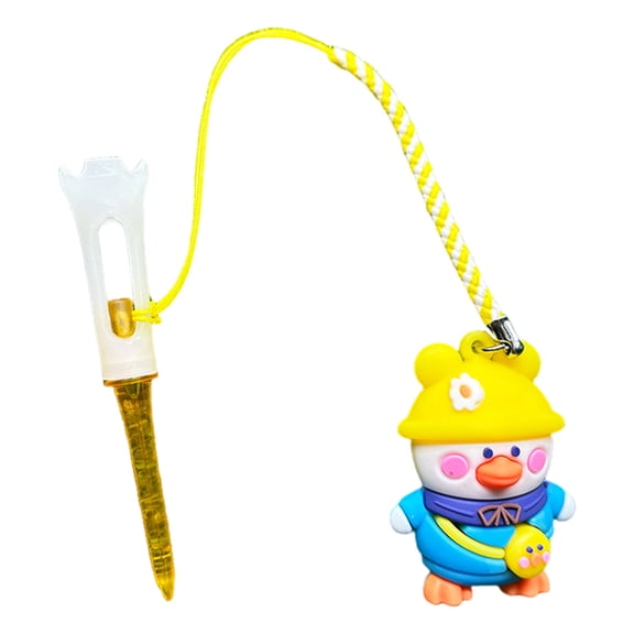 YIFAEUX Cartoon Duck Golf Tees Holder with Anti-Loss Rope Clear Plastic PVC Tees for Consistent Drives Fun Novelty Golf Accessories
