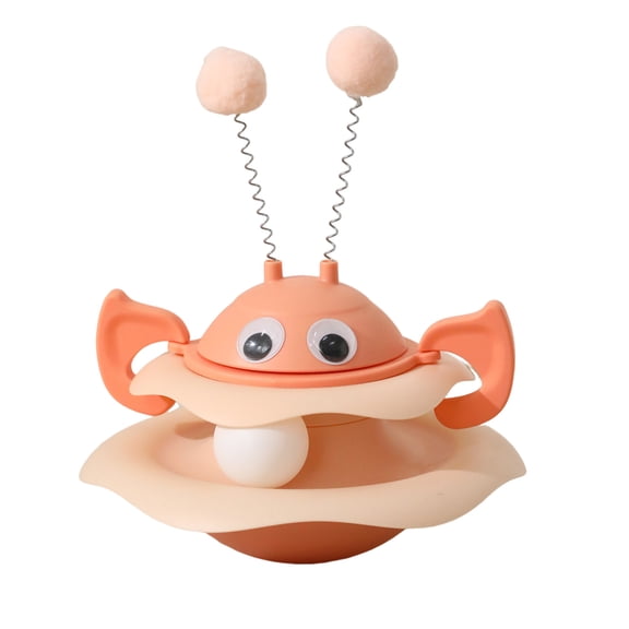 YIFAEUX Cat Ball Track Toy Interactive Bee Shaped Cat Tower with Roller Ball Turntable Tumbler Cat Toy with Spring Pompom Ball for Indoor Cats