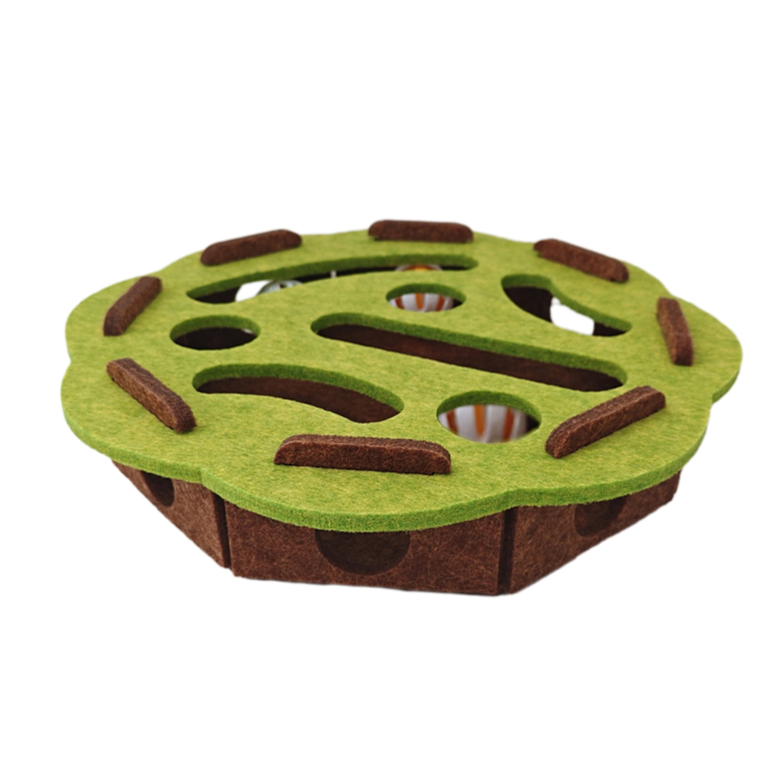 YIFAEUX Cat Scratch Enrichment Box Interactive Felt Scratch Toy Fun Maze Box Cat Puzzle Toy with Bell Balls for Indoor Cats Scratching Mental Stimulation