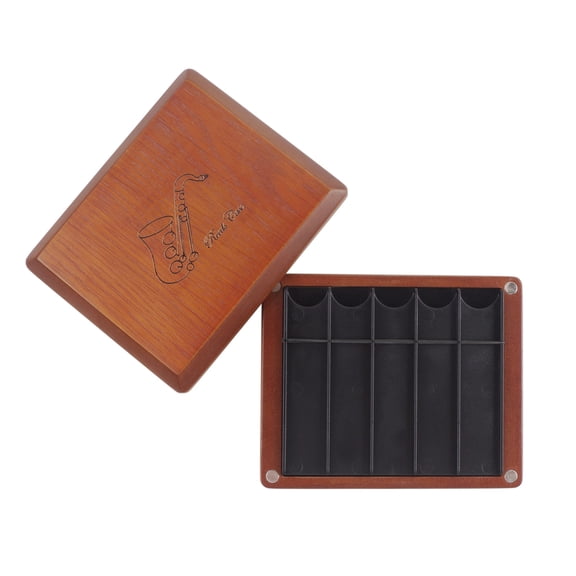 YIFAEUX Clarinet Reed Case 10 Slots Saxophone Clarinet Holder Box with Magnetic Closure for Alto Tenor Soprano Saxophone Reeds