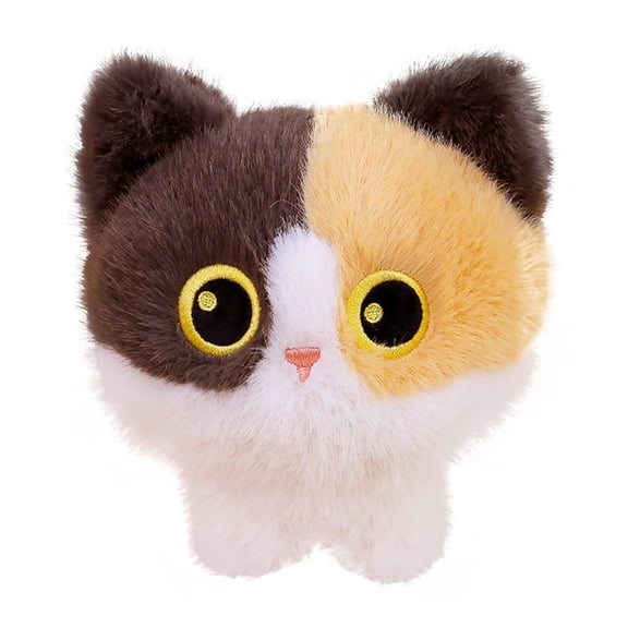 YIFAEUX Cute Little Kitten Plush Toy Siamese & Calico Cat Stuffed Animal with Big Eyes Soft PP Cotton Doll Birthday Gift for Cat Lovers