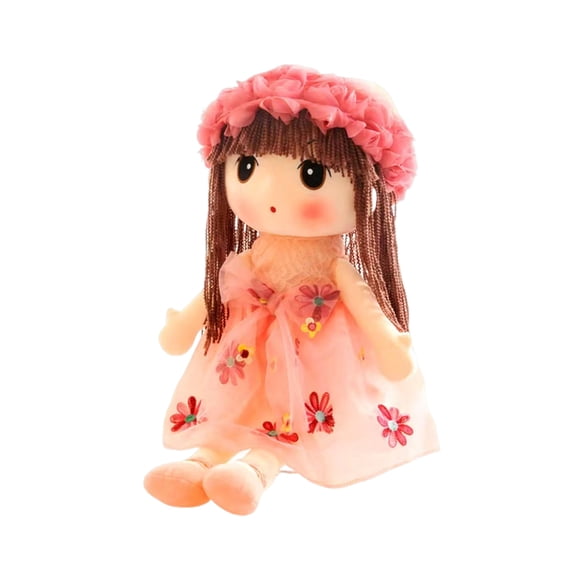 YIFAEUX Cute Plush Baby Doll Girl with Clothes Handmade Rag Dolls Soft Sleeping Partner Doll Xmas Birthday Gift for Kids Friends Family