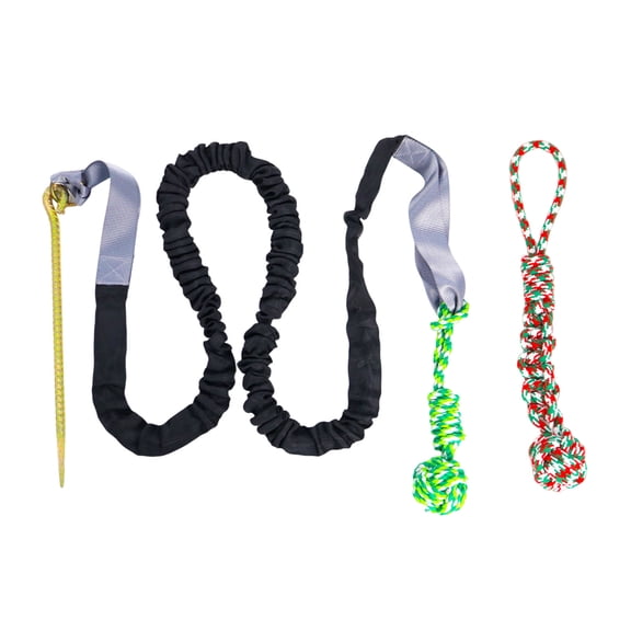 YIFAEUX Dog Bungee Tug Toy Outdoor Tether Tug of War Toy with Stake for Large Medium Dogs Indestructible Cotton Rope Dog Chew Toy for Aggressive Chewers