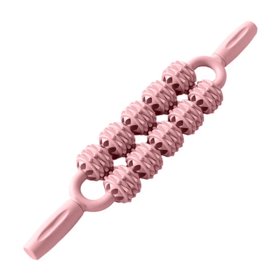 YIFAEUX Double Row Massage Stick with Roller Muscle Sore Pain Relief Deep Tissue Relaxation Physical Therapy Leg Arm Belly Back Full Body Roller Massager