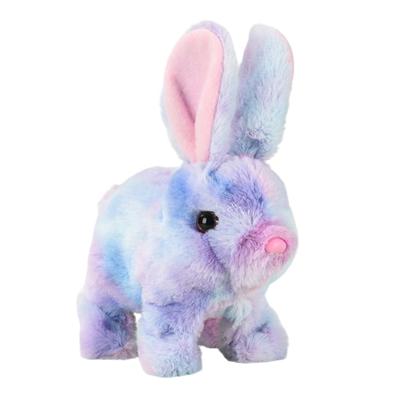 YIFAEUX Electric Jumping Plush Rabbit Toy Hopping Ears Nose Moving Bunny Plushie Toddlers Boys Girls Interactive Simulation Stuffed Animal Toy with Sound
