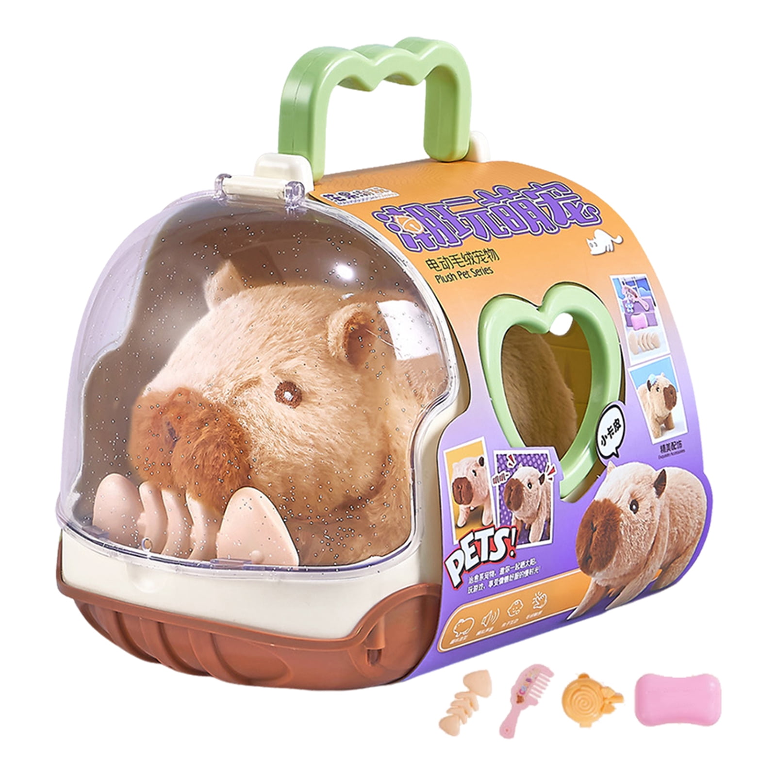 YIFAEUX Electric Plush Capybara Toy Interactive Simulation Sound Walking Animal Toy Toddlers Boys Girls Educational Baby Tummy Time Crawling Animal Toy
