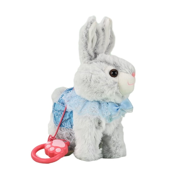 YIFAEUX Electric Plush Rabbit Toy with Leash Singing Walking Bunny Plushie Toddlers Boys Girls Interactive Simulation Stuffed Animal Toy