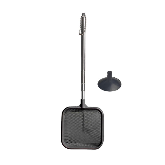 YIFAEUX Fish Tank Net with Telescopic Stainless Steel Handle Deeper Mesh Bag Fish Net Square Fish Tank Net for Shrimp Baby Fish Food Residue Debris