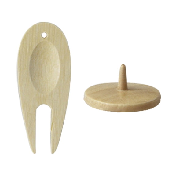 YIFAEUX Golf Divot Tool Green Bamboo Fork Golf Alignment Ball Marker Golfing Divot Fixer Tool Wood Golf Accessories for Men
