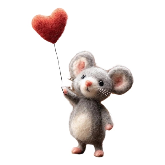 YIFAEUX Handmade Felt Mouse Plush Toy Cute Animal Ornament Soft Charming Home Decor Unique Gift for Collectors