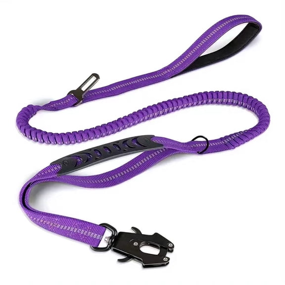 YIFAEUX Heavy Duty Tactical Bungee Dog Leash Reflective No Pull Lead Rope with Double Handle And Frog Clip Nylon Training Leash for Medium Large Dogs