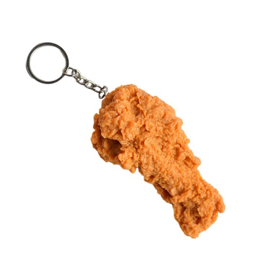 YIFAEUX Imitation Food Keychain Realistic Fried Chicken Leg Wings Chicken Nugget Pendant Keyring Bag Accessories