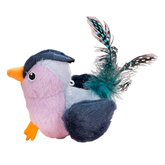 YIFAEUX Interactive Chirping Birds Cat Toy Simulation Flapping Wings Plush Birds Touch Activate Electric Flying Birds Toy for Cats And Dogs