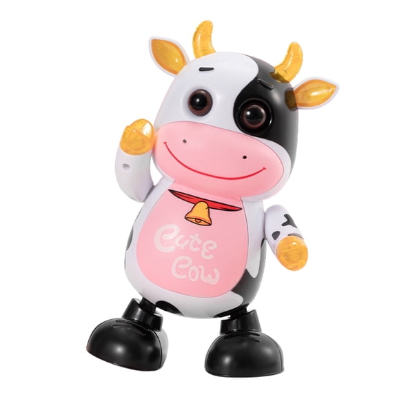 YIFAEUX Kids Electric Cow Toy with LED Light Music Singing Dancing Cartoon Dairy Cattle Toy Toddlers Interactive Educational Movable Eyes Animal Musical Toy