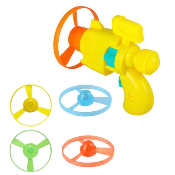 YIFAEUX Kids Flying Disc Launcher Toy Outdoor Garden Backyard Lawn Park Toddlers Boys Girls LED Light-Up Flying Disc Shooter Game